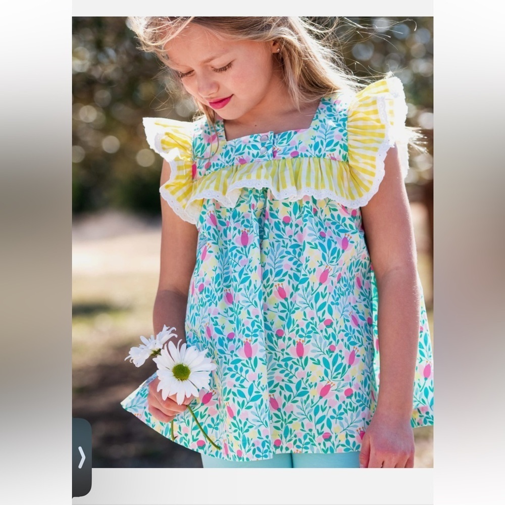 Wildflowers clothing floral flowers patch top size 10